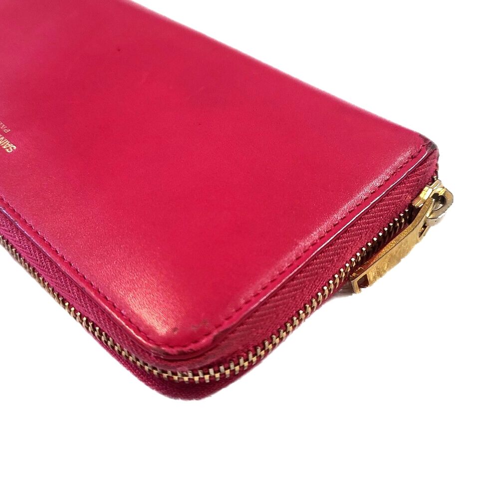 Saint Laurent (Authentic) Electric Pink Leather & Gold Zippy Long Wallet, VGUC - Picture 3 of 10